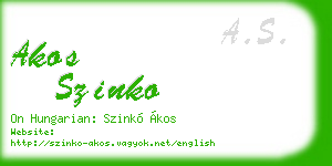 akos szinko business card